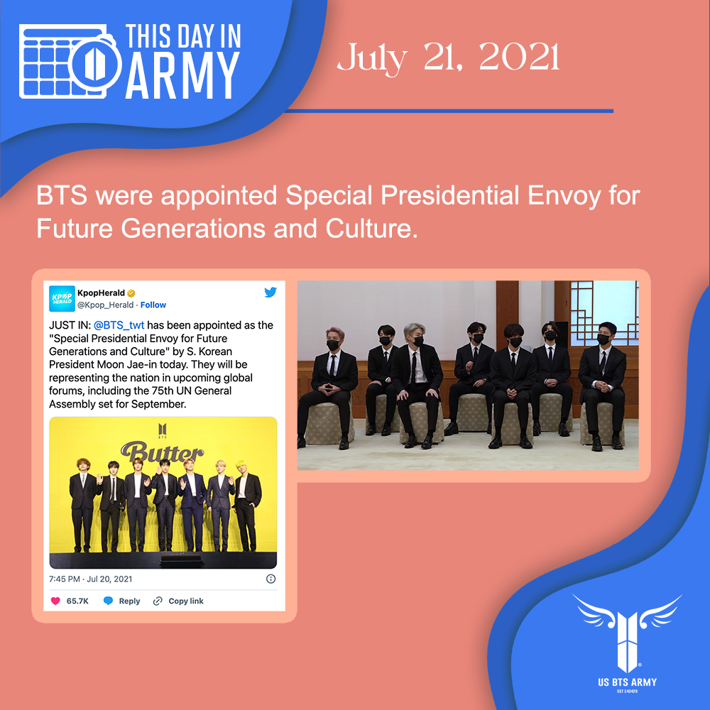 BTS appointed as Presidential Special Envoy for Future Generations and