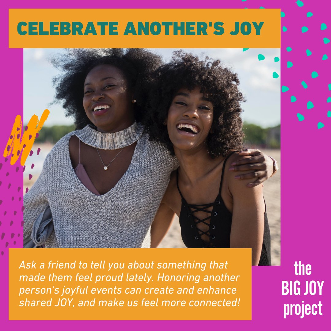 Friendship, or connection, is the number one way to feel more JOY! Take our 7 day JOY challenge to find out which micro-act of JOY works best for you: ggia.berkeley.edu/bigjoy #TheBigJOYProject