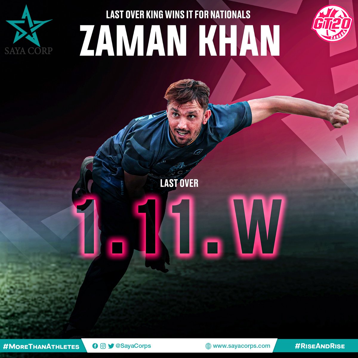 Yearning to win the match in the last over? 

✓ Bring Zaman Khan into the ball and he will be no less than a savior!

His last over was 1️⃣0️⃣1️⃣1️⃣0️⃣W 

#SayaCorporation's @ZamanKhanPak has done it once again!

#MoreThanAthletes #RiseAndRise @TalhaAisham #ViratKohli𓃵