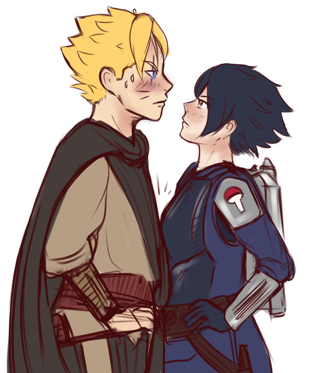 Huush_art's tweet photo. "So she has hair as short as me and her eyes are just so..."
"hey! I thought Jedi didn't blush" 

 jedi 🔩 x mandalorian🥗

@ShearBolt fan fic
 #saradauchiha #BORUTO #BoruSara https://t.co/CCcSb9ImeM