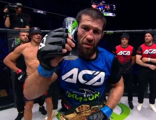 Grabaka_Hitman's tweet photo. Ustarmagomed Gadzhidaudov def. Vitaly Slipenko via unanimous decision. And NEW ACA Welterweight champion. Also moving to the WW GP semifinals. 

Ustar spent almost his entire career under ACB/ACA banner. Finally gets it done with his 2nd title shot. #ACA160 https://t.co/EnImjN0D11
