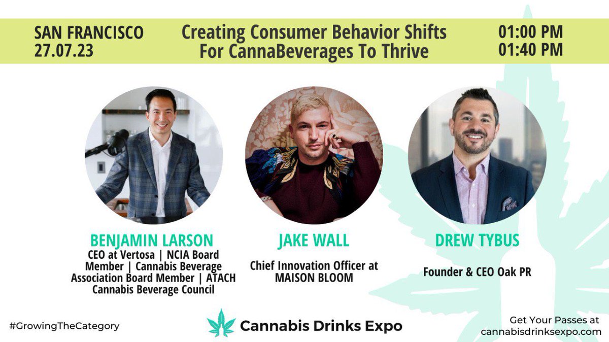DrinksCannabis's tweet photo. 6 Days Left! 
Hurry &amp; Get Your CDE San Francisco Passes here: https://t.co/Vo3gAvEbwr and attend these sessions by industry experts on July 27th at South San Francisco Conference Center! 

@CannBev @NCIAorg @vertosainc @lovemaisonbloom https://t.co/esGeBDLZ4g