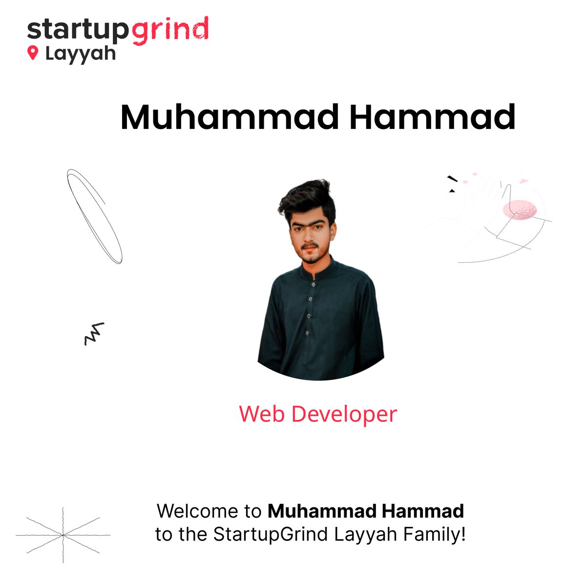 sg_layyah's tweet photo. Excited to announce that Muhammad Hammad is attending Startup Grind Layyah!

Hurry Up! We are closing registration soon as we have limited seats. Get Registered here: https://t.co/Q5S4h7KyTz

#StartupGrindLayyah #Entrepreneurship #Networking https://t.co/DafTkYejCL