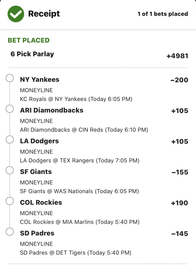 SamTheSmilez's tweet photo. Working on shaking some rust off on this sports betting thing before football season. Might as well start it off hot with this 6 piece 🔒
Lock it in, let’s get it! https://t.co/5zDuA6OUzY