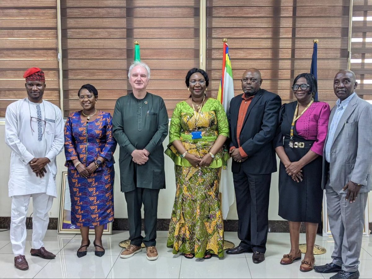 LASUOfficial's tweet photo. WE ARE COMMITTED TO THE ACHIEVEMENT OF THE 17 SDG GOALS, LASU VC, PROF. OLATUNJI-BELLO SAYS AS SHE RECEIVES UN HUMANITARIAN COORDINATOR IN NIGERIA

The Vice Chancellor, Prof. Ibiyemi Olatunji-Bello, mni, NPOM, has pledged the commitment of the Lagos State University under her leadership to the fulfillment of the United Nations (UN) 17 Sustainable Development Goals aimed at improving the quality of life of all people.

She made the commitment when the United Nations Resident and Humanitarian Coordinator in Nigeria, Mr. Matthias SCHMALE alongside the Permanent Secretary, Office of SDG & Investment, Lagos State, Mrs. Abosede GEORGE and Mr. Oluseyi SOREMEKUN of the UN Information Centre (UNIC), Abuja paid her a courtesy visit at her office on Friday, 21st July 2023, ahead of the Inauguration of the LASU-SDG Youth Club holding the same day. 

The Vice Chancellor in her remarks said, "As a University, we have created the Centre for Actualization of the United Nations Sustainable Development Goals to show our commitment to the actualization of the 17 SDG Goals. These goals have been designed by the UN to ensure that the world is liveable for everyone of us. 

The government cannot achieve these goals alone; everyone must be involved. We as a university are also involved to ensure that these goals are fulfilled in the lives of our students and staff and other stakeholders.

She called on the United Nations to partner and support the university to achieve its laudable plans to entrench SDG activities in the university. 

The UN Nigeria boss, Mr. Mathias SCHMALE, in his response, assured of the Body's willingness to partner with the University noting that such partnership would be mutually beneficial to the two organisations. 

The visitors were led to the Vice Chancellor by the Director, Centre for the Actualization of the United Nations Sustainable Development Goals, Prof. Tayo AJAYI, with other members of the University Management in attendance.

@matzschmale 
@UN 
@lasgeducation
