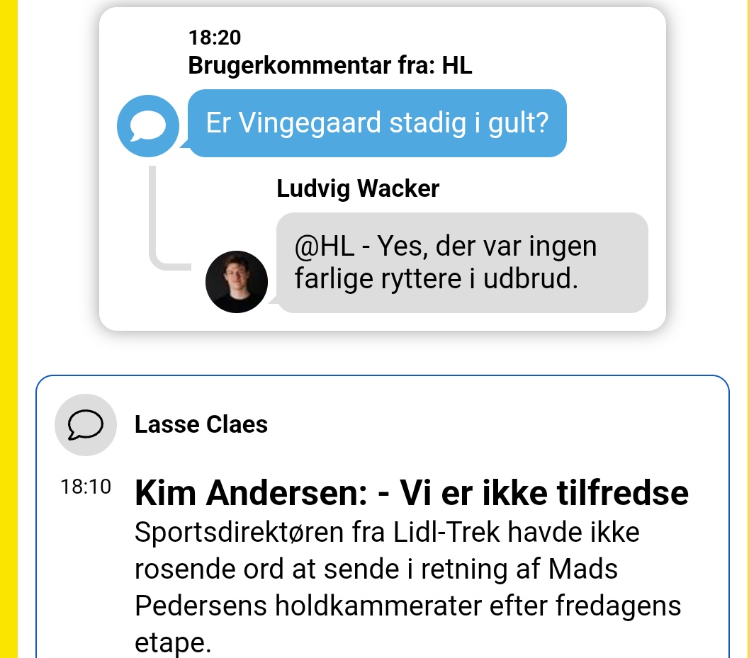 SvendRugaard's tweet photo. Man kan virkelig undre sig over de spørgsmål #ekstrabladet #tourdefrance svare på , og undre man sig over de der skabs fans der kun ved Jonas er i gult .. sådan et spørgsmål stiller man bare ikke efter etapen i dag hvis man havde fuldt løbet. Og ikke er medgangsfans :S https://t.co/IAAMFfL0JK