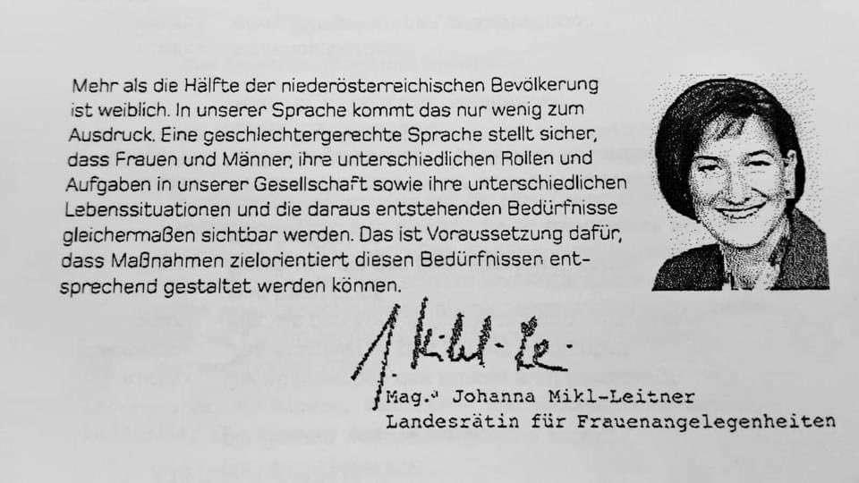 disoski's tweet photo. Die Rache des Archivs (2008) - oder als #MiklLeitner Landesrätin für Frauenangelegenheiten war und sich (zumindest am Papier) für geschlechtergerechte Sprache einsetzte https://t.co/OYjyWEv85v