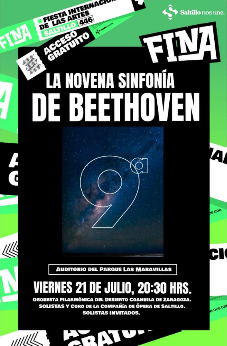 PQLasMaravillas's tweet photo. Hoy a las 8:30 p.m. en nuestro Auditorio dentro de los festejos de FINA Saltillo 446.  Entrada Gratuita.  #finasaltillo446 #novenasinfoniadebeethoven #filarmonicadeldesierto #compañiadeoperasaltillo #musicaclásica #Saltillo #saltillocoahuila https://t.co/P5OwUJor3Y