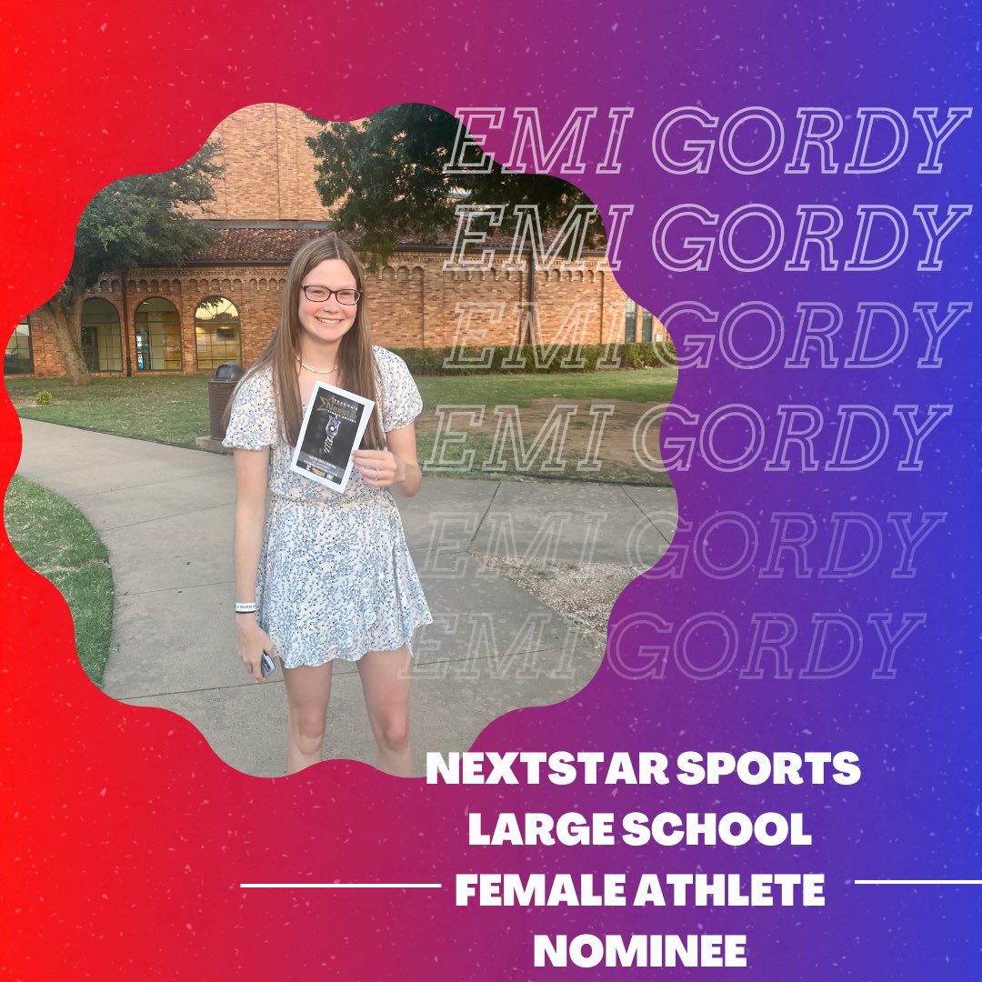 Congratulations to Emi Gordy for being nominated as a Nextstar Sports Large school Female Athlete of the year! We are so proud of you! 🤍