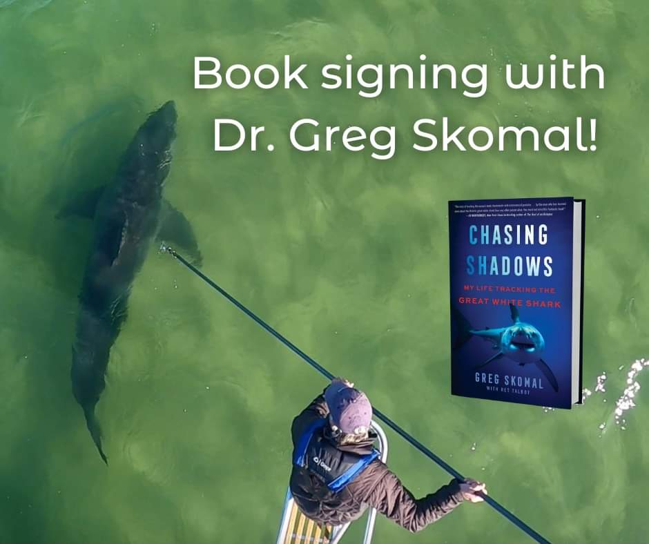 Ret Talbot (@rettalbot) on Twitter photo On the Cape this weekend? My co-author on CHASING SHADOWS, <a href="/GregSkomal/">Greg Skomal</a>, will be signing copies of our book at the @A_WhiteSharkShark Shark Center in Chatham from 1 to 3 on Saturday. Check it out! The event is free and open to the public. On the Cape this weekend? My co-author on CHASING SHADOWS, <a href="/GregSkomal/">Greg Skomal</a>, will be signing copies of our book at the @A_WhiteSharkShark Shark Center in Chatham from 1 to 3 on Saturday. Check it out! The event is free and open to the public.