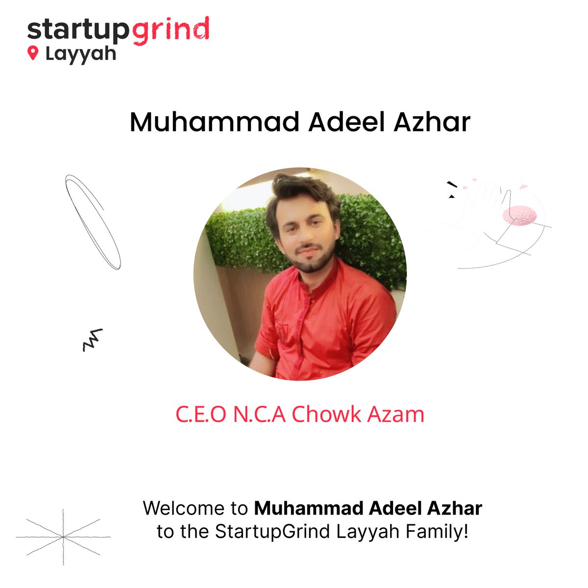 sg_layyah's tweet photo. Excited to announce that Adeel Azhar is attending Startup Grind Layyah!

Hurry Up! We are closing registration soon as we have limited seats. Get Registered here: https://t.co/Q5S4h7KyTz

#StartupGrindLayyah #Entrepreneurship #Networking https://t.co/OpKeUwtY4w