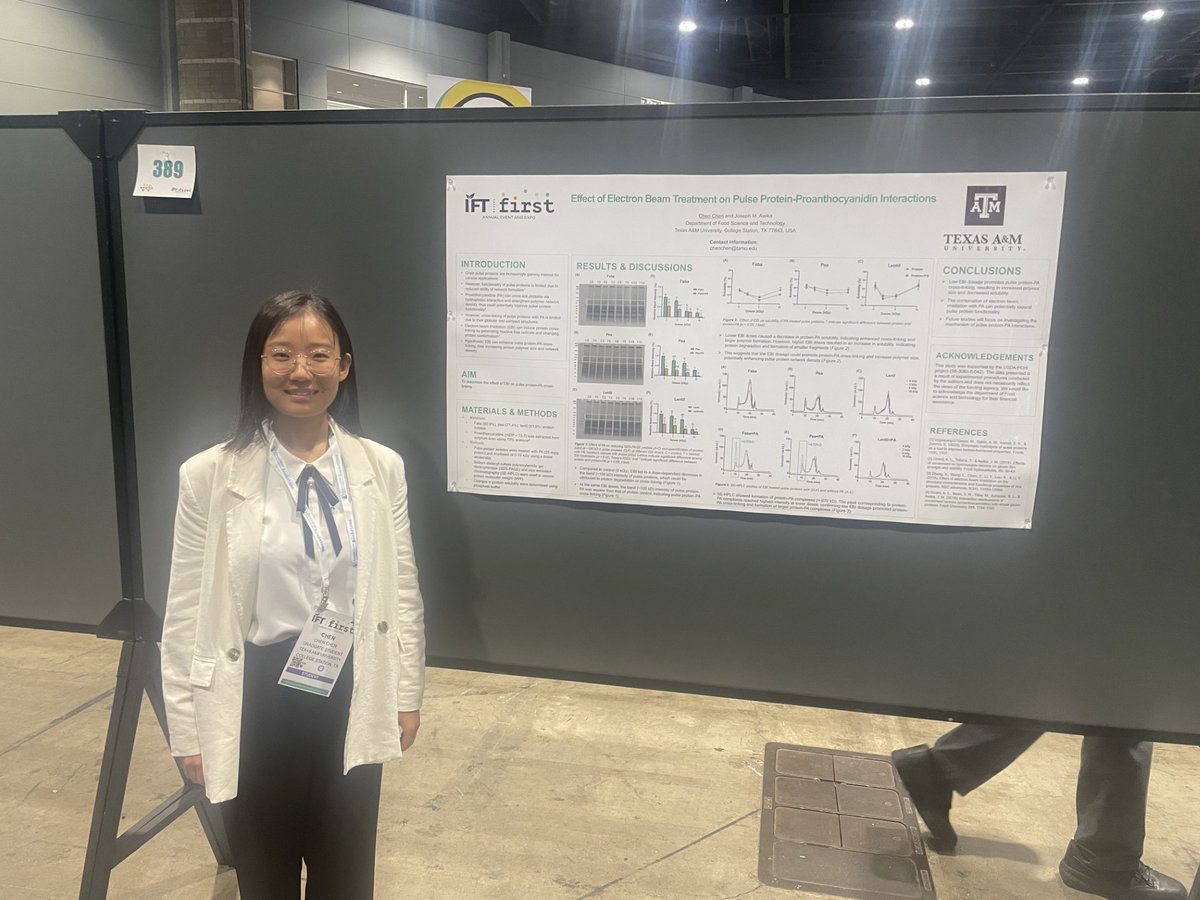 Shoutout to 3 of our wonderful graduate students in presenting their research during the poster competition at IFT FIRST.

Cyprian Syeunda
Chen Chen
Toyosi George

Congratulations to Cyprian Syeunda on winning 1st place!🥇

#tamu #foodscience #IFT #IFTFIRST #poster #research