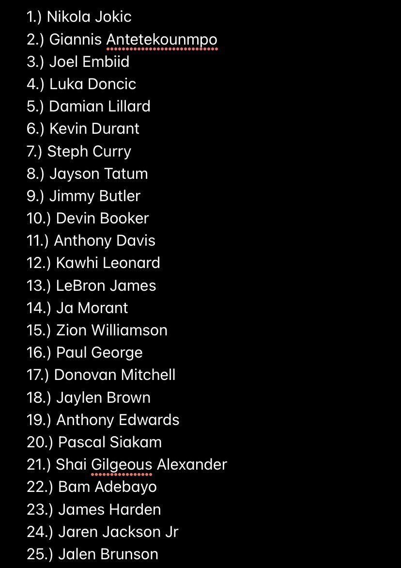⛈️ on Twitter "My Official Top 50 NBA Players going into the 20232024