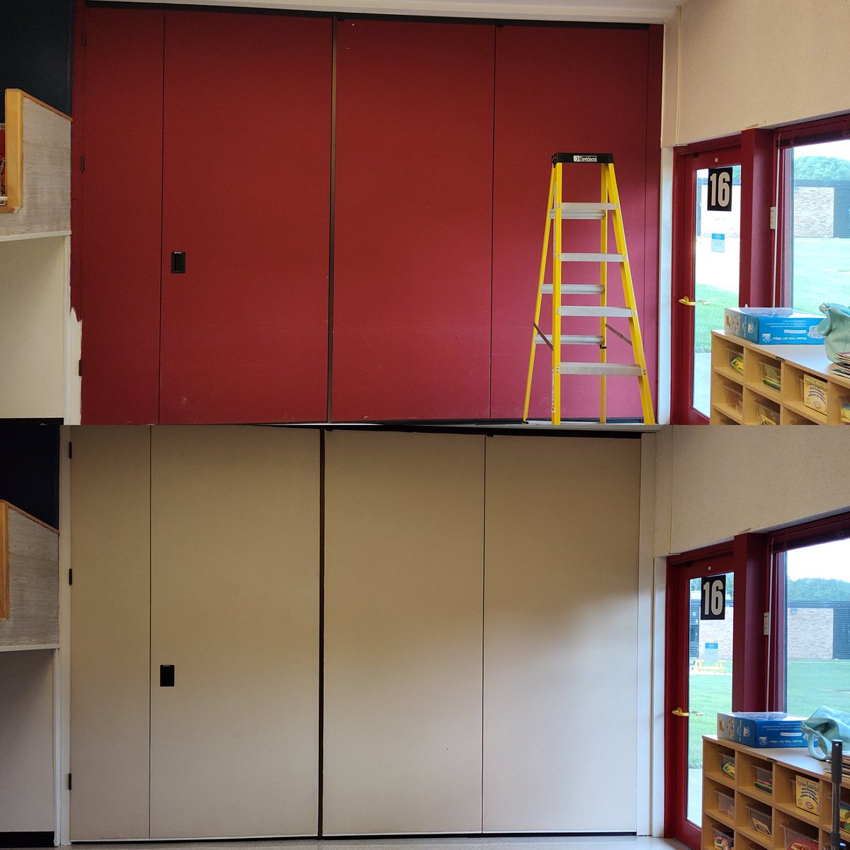 Thank God for my mama. She painted this hideous red wall in my classroom today. 😍 #teacherrenovations #clearthelist #summerisalmostover amazon.com/hz/wishlist/ls…