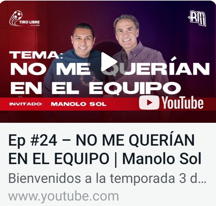 ¡Amigos, tenemos otro episodio fantástico para ustedes! En "Tiro libre con el Capi", converso con el inigualable Manuel Sol. Descubran su viaje en el fútbol y las lecciones que ha aprendido. No se lo pierdan: youtu.be/38dRnLgV7q4 #TiroLibre #Futbol ⚽️