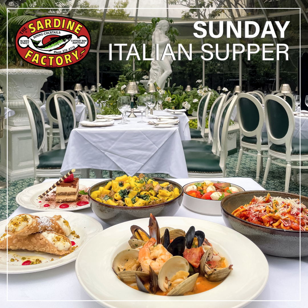 Our four-course prix-fixe Italian Sunday Supper features a selection of traditional Italian dishes the whole family will enjoy. For more information and to make your reservation, visit sardinefactory.com