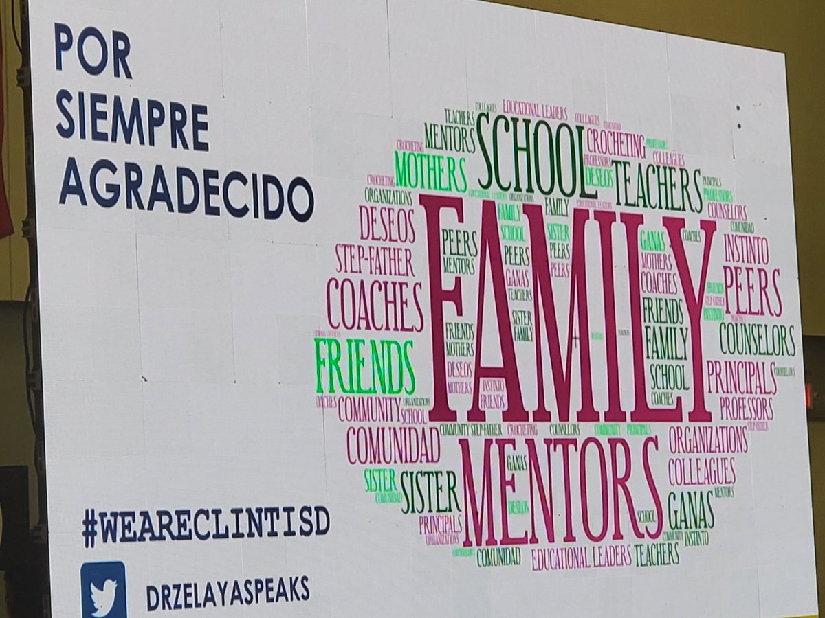 "You need to have ganas to succeed." Keynote speaker. Speak that truth! #ClintISD100 #HMShawks