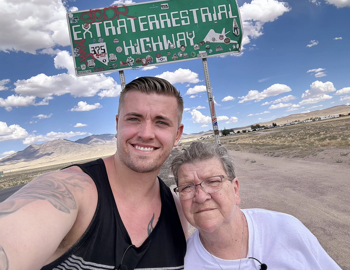 TheRealAngryGr1's tweet photo. UPDATE: Me &amp; Gran went to visit Area 51 yesterday &amp; someway or another we ended up going the wrong way…. We ended up 7 miles INSIDE Area 51. We are safe &amp; everything is okay. More updates to come,
Love you guys ❤️ https://t.co/5dAySroTSV