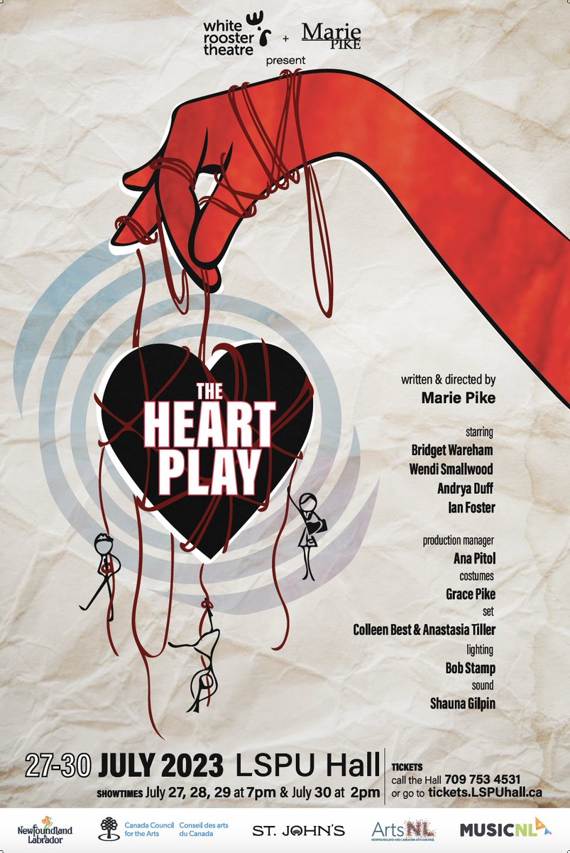 THE HEART PLAY by Marie Pike 

The extraordinary journey of Venus, a character living in a 2-dimensional world, as she navigates the aftermath of losing her beloved Nan.

July 27 to 30th + a live stream and matinee show! 

Get your tickets now: tickets.lspuhall.ca/TheatreManager…