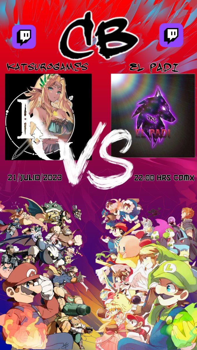 KatsuroGames's tweet photo. Hoy es noche de CB! 😱😱😱

Asi es Banda, hoy a las 10:00 pm #porlamorada nos estaremos enfrentando

El Padi vs KatsuroGames 
una CB amistosa
Streamer vs Streamer

Nos vemos al rato banda!!!! https://t.co/e8aqyLcK8B