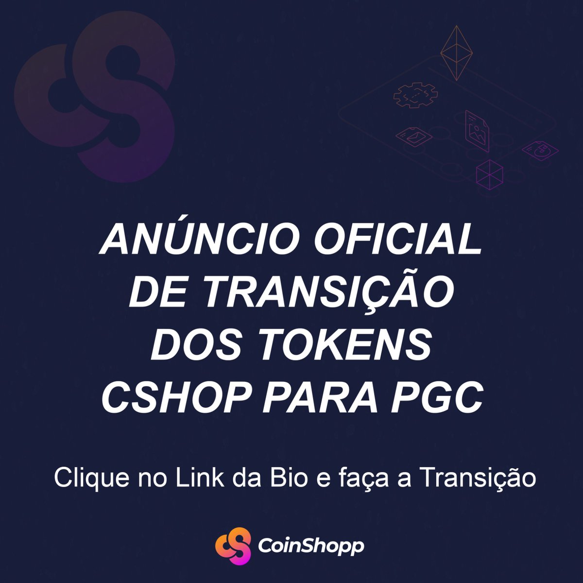 coinshoppio's tweet photo. 🚀 A espera acabou!
Migrar suas CSHOPs para PGCs é agora uma realidade emocionante na comunidade PUB!
Não perca tempo, aproveite nossas regras de migração e faça parte dessa revolução digital!
https://t.co/BLavOXVbN3
#PUB #CSHOP #PGC #TokenMigration #DigitalRevolution #CryptoCommunity