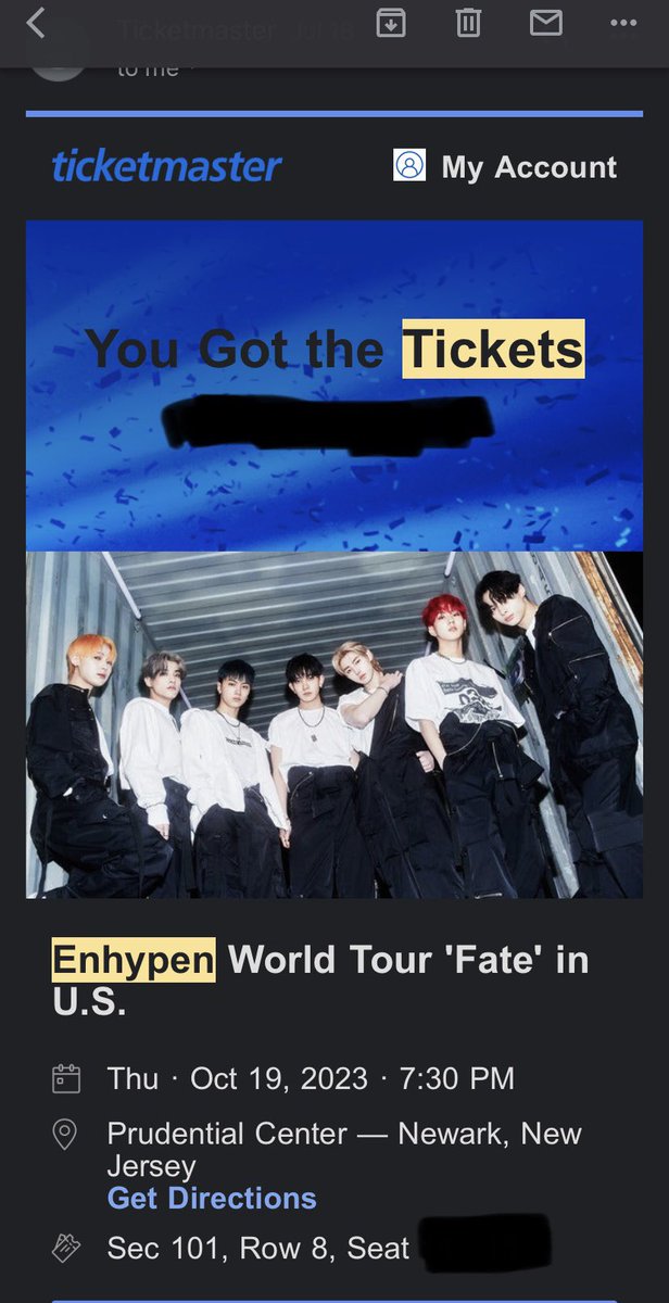 WTS 2 tickets to see enhypen in nyc october 19th <3 dm if interested ! 
#EN_WORLDTOUR_FATE 
#nyc 
#FATE_IN_US 
#Enhypentickets