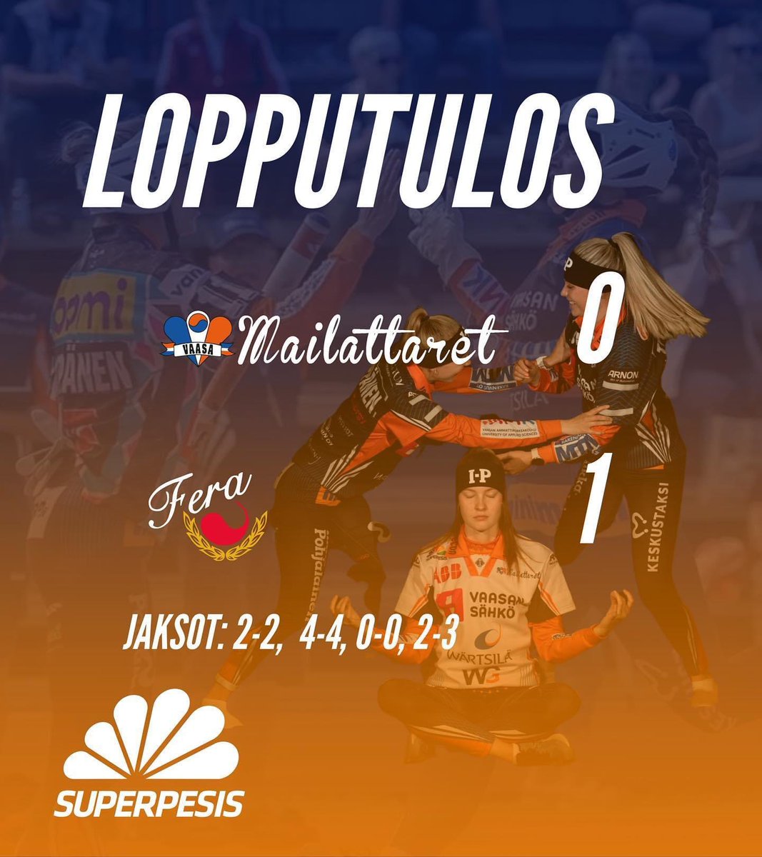 Fera oli niskan päällä läpi ottelun, päästiin kuitenkin kirimään tasoihin. Kotarissa Fera oli juuri tämän verran parempi. Eka peli jossa oli Tunnetta ja yleisökin eli hienosti mukana, kiitos siitä🥰 #superpesis