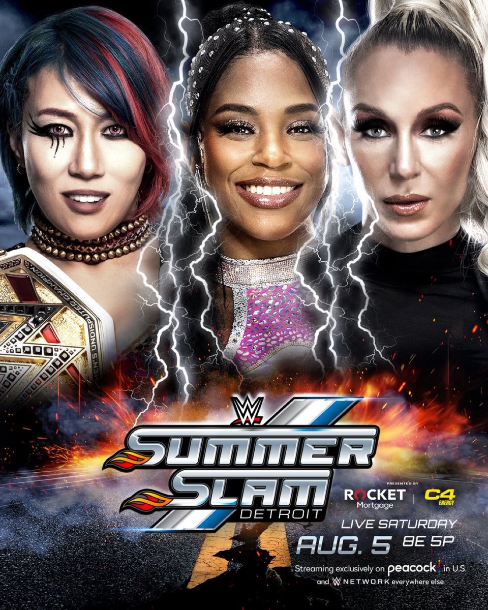 RT @WrestleFeatures: WWE have announced Asuka vs. Bianca Belair vs. Charlotte Flair for #SummerSlam. https://t.co/O7fVajrnJq