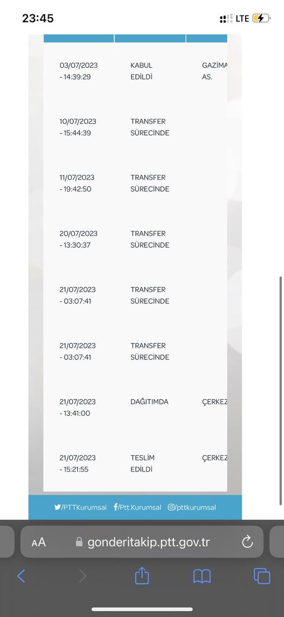 Mekkeden türkiyeye yollanan kargo bile daha hızlı gelir teşekkürler ptt sayısız şikayet oluşturdum dilekçe yazdım ancak gelebildi kargo elime mağduriyet için teşekkürler <a href="/PTTKurumsal/">PTT AŞ</a> <a href="/epttavm/">PttAVM</a> <a href="/PttIstanbul/">İstanbul PTT Başmüdürlüğü</a>
