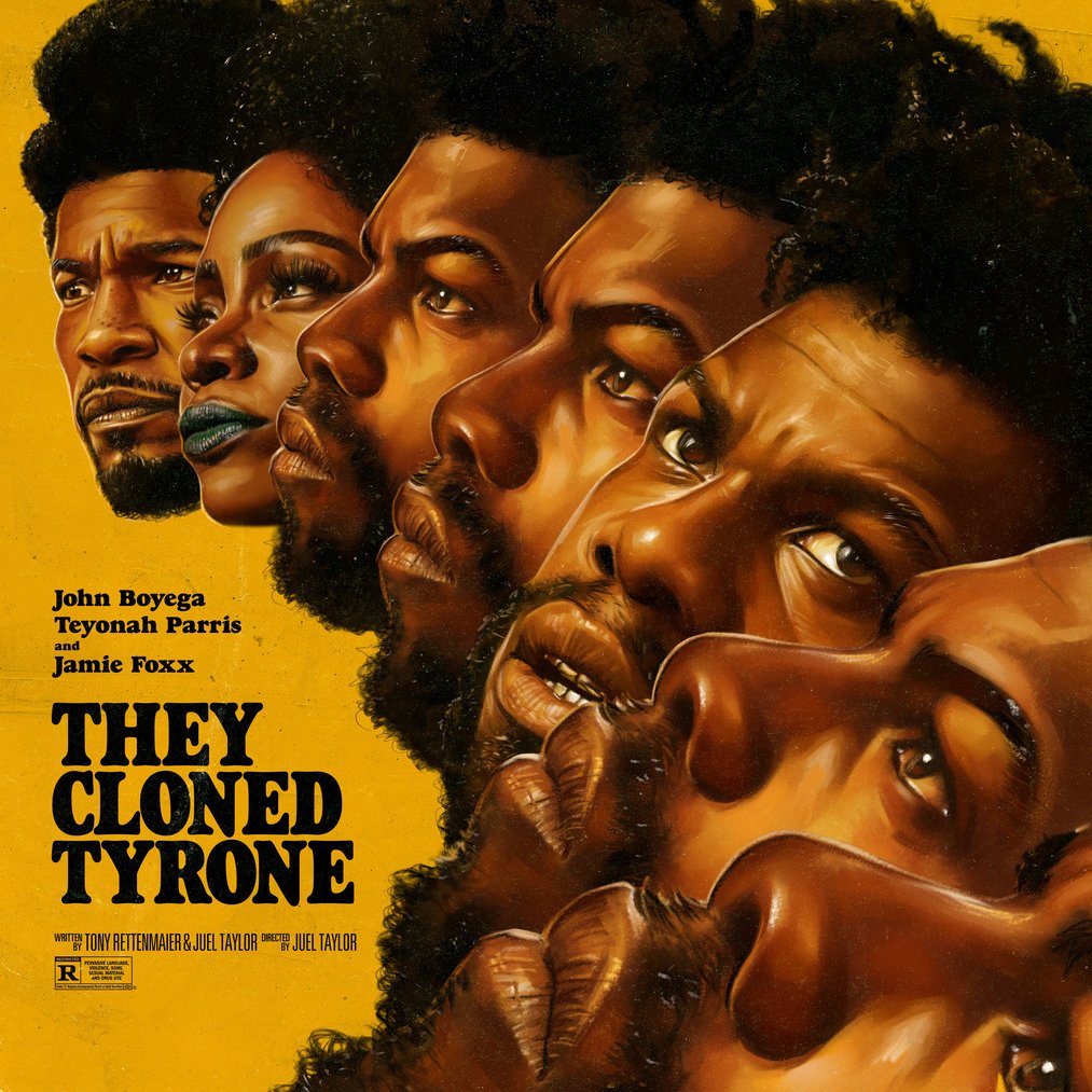 I know the two big movies in theaters are getting all of the oxygen, but don't overlook THEY CLONED TYRONE on Netflix. Smart, biting sci-fi that's also hella funny. Great cast. Every line out of Jamie Foxx' mouth is solid gold.