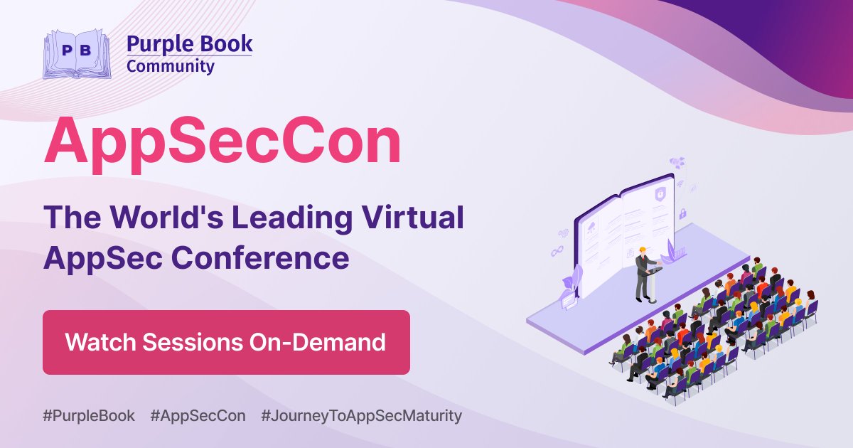 Did you know? We keep #AppSecCon's 40+ sessions on-demand, year-round—so the learning never stops. 

Explore 2023 sessions here: thepurplebook.club/appseccon-2023
2022 sessions here: 
thepurplebook.club/appseccon-2022