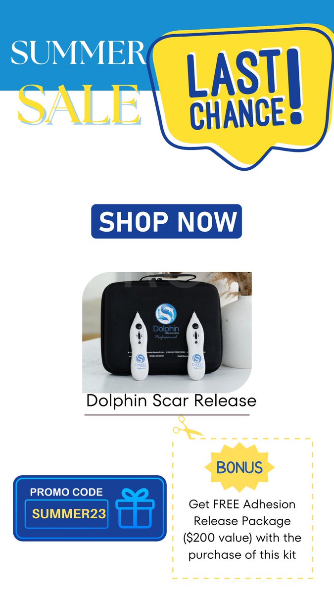 Dolphin_NS's tweet photo. Last change to take advantage of the summer sale! ☀️ 🐬 Using promo code Summer23 

Shop now at: 

•Scar kit * Vagal STIM kit 
https://t.co/MG8ZF3gHSa 

•Scar kit 
https://t.co/H4wjoMpfrL https://t.co/Xb165RSBY2