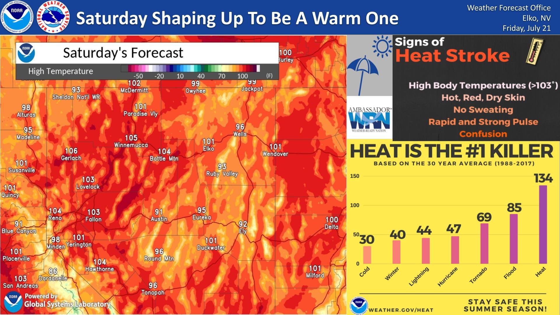 NWS Elko on Twitter "The heat continues to build into the region