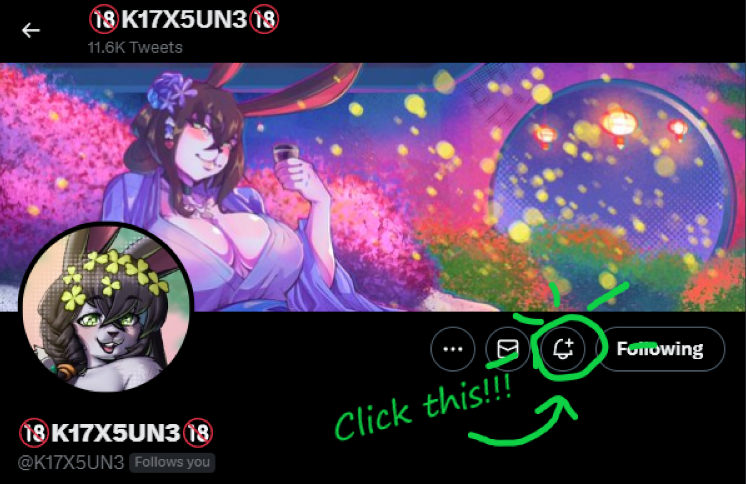 K17X5UN3's tweet photo. Hey everyone!!!
Does it feel like y'all are missing my posts a bunch???
Probably because a certain bird hates me and is keeping me from being seen by everyone!!!
If y'all want, hit the bell if you want to see notifications of when I tweet stuff out!!!

RTs appreciated!!! ,;,v,;, https://t.co/InyZmObkfc