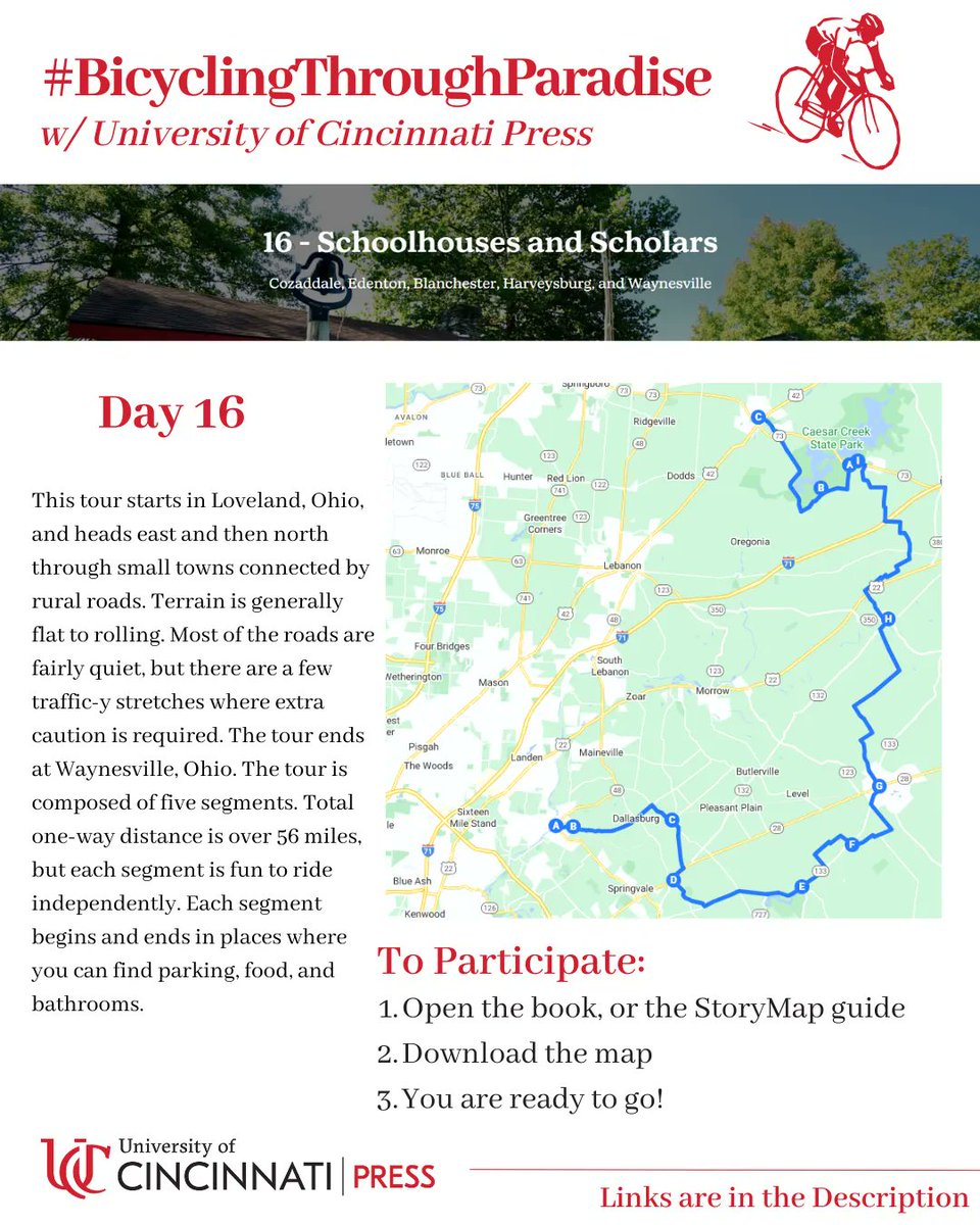 University of Cincinnati Press (@ucincipress) on Twitter photo 🚲Day 16
Explore #Cincinnati and it's surroundings with #Storymaps and #BicyclingThroughParadise
Link to interactive maps:
buff.ly/3Mk6M2C
Link to purchase the book:
buff.ly/3ZuILJC
#publisher #publishing #newbook #cincinnati #uofcincy #ucincy #library #books 🚲Day 16
Explore #Cincinnati and it's surroundings with #Storymaps and #BicyclingThroughParadise
Link to interactive maps:
buff.ly/3Mk6M2C
Link to purchase the book:
buff.ly/3ZuILJC
#publisher #publishing #newbook #cincinnati #uofcincy #ucincy #library #books