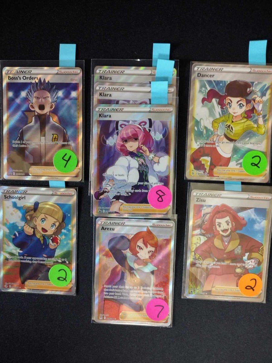 Itz_Pole_Cat's tweet image. 🚨Sale Alert🚨
Trainers/Full Arts

PWE= $1 (4 max, buyers risk)
BMWT=$5

The sale works like a claimed sale, if I heart your comment, you got the card. Invoices will be sent later with the total and cards you claimed.

Prices are as is until the leftover sale 😊

4 Other Sales…