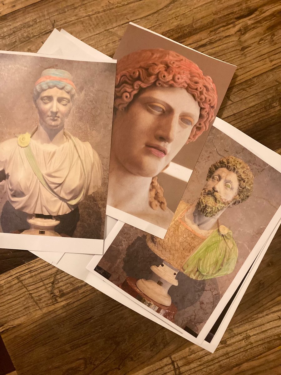 Thanks for today‘s #KinderUni @OeAW - talking with 7 - 9 year olds about #Roman #polychromy ♥️ #Pompeii was a hit, so was coloring pictures of marble sculptures 🎨