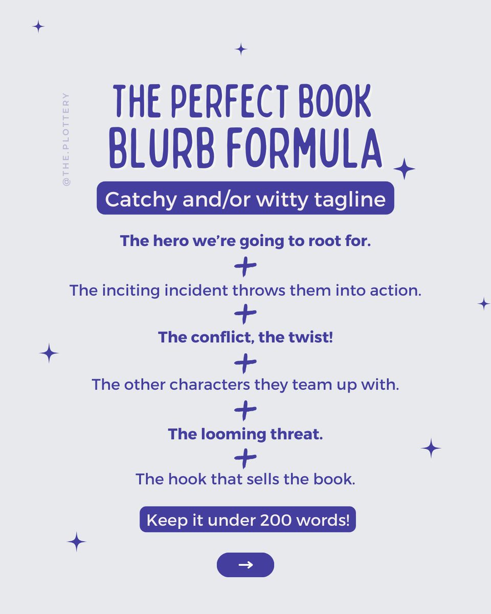 Here's the perfect book blurb formula! Also...NPA is back!!! Go sign up today:
📌the-plottery.com/novel-plotting…
#WritingCommunity #AuthorsOfTwitter #writerslife
