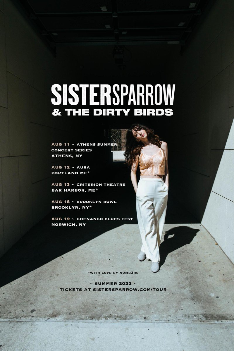 @SisterSparrowDB is swooping around the Northeast this July & August 🦅 Tickets and show info at sistersparrow.com 🎶 #sistersparrow #ssdb #arleighrose #northeast #livemusic #summer