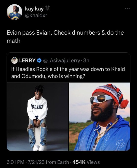 trendingupdatez's tweet photo. Here's why "Khaid" is trending. 😂💔

Khaid and Odumodu black bants on-line. 😂😂 https://t.co/VBeBnSKsB8