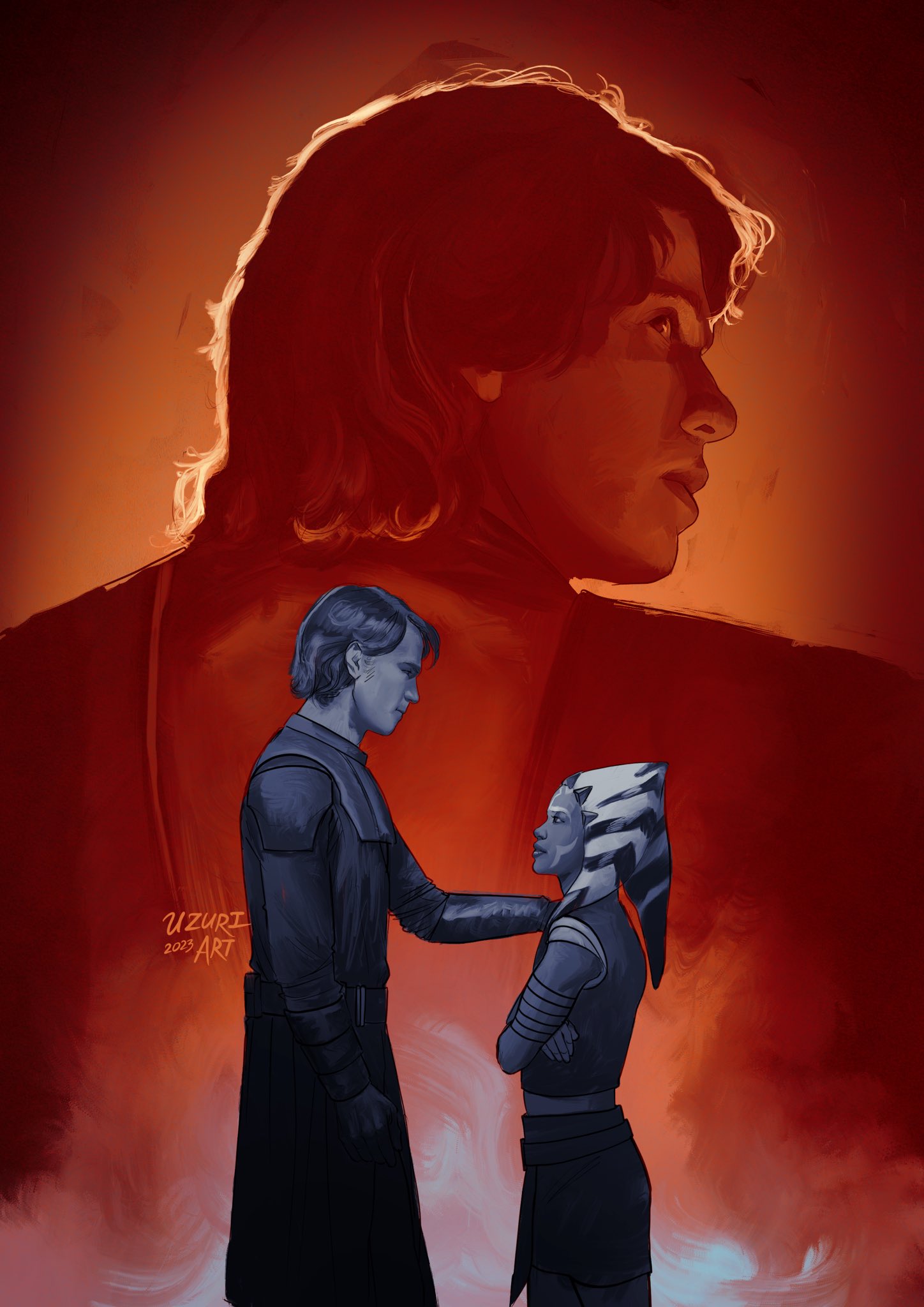 Uzuri Art on Twitter "Anakin and Ahsoka commission starwars 