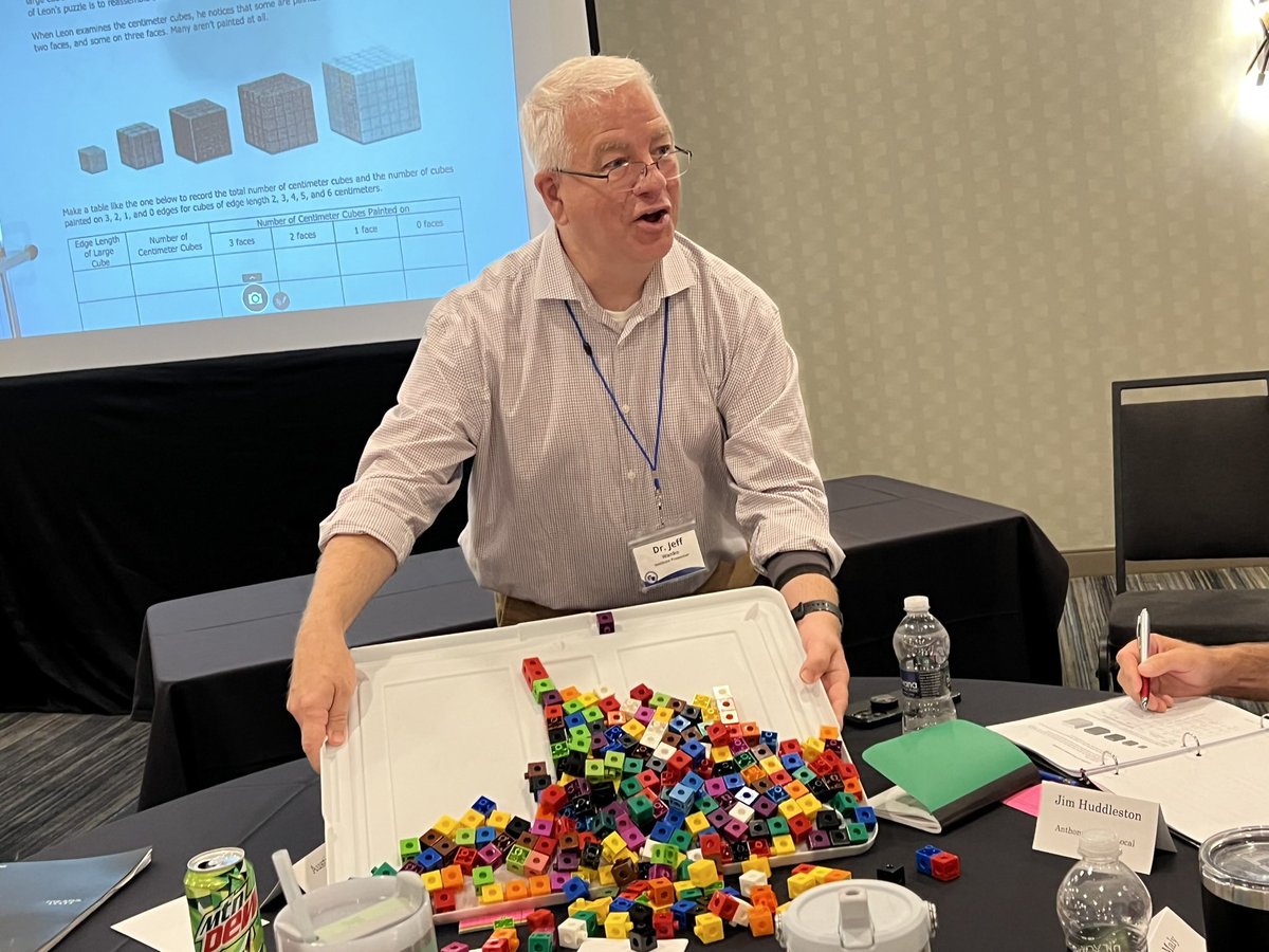 MHJFoundation's tweet photo. Presenter Jeff Wanko reassured 7th- and 8th-grade math teachers that “there is nothing wrong with middle school and high school kids using manipulatives!” We 💙 that advice. https://t.co/3St9ExRPzS