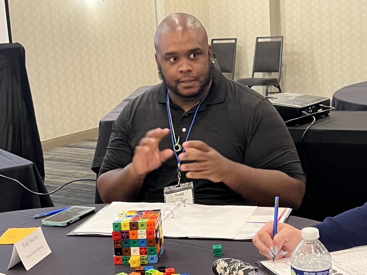 MHJFoundation's tweet photo. Presenter Jeff Wanko reassured 7th- and 8th-grade math teachers that “there is nothing wrong with middle school and high school kids using manipulatives!” We 💙 that advice. https://t.co/3St9ExRPzS