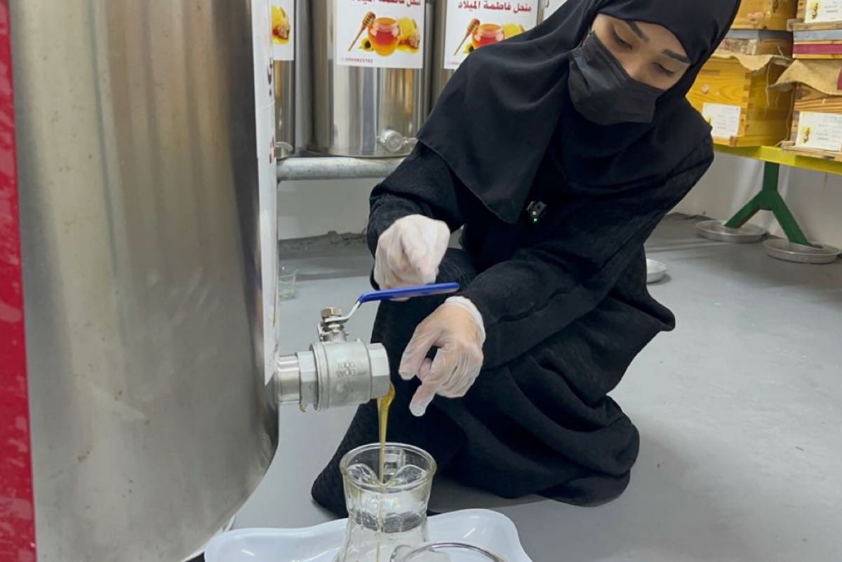 تجارة إقليمية ب 200 خلية.. النحالة فاطمة الميلاد تروي سر نجاح مشروعها jehat.net/?act=artc&id=1…