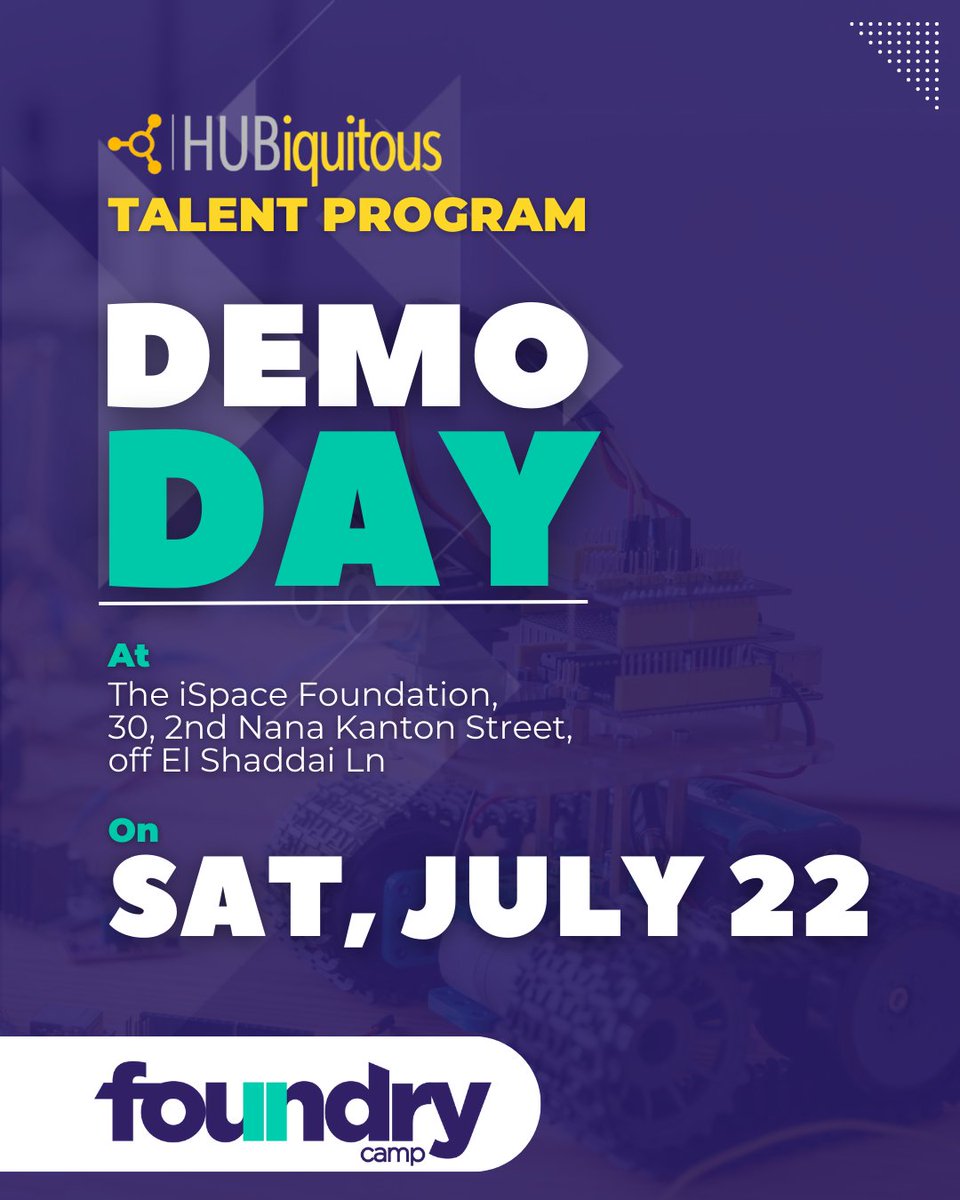 FoundryCamp's tweet photo. 🎉 It's TODAY! It's Demo Day! Our participants are ready to showcase their IoT projects. Get ready to witness the future of innovation unfold right before your eyes. Follow us for live updates throughout the day!
 #DemoDay #tech @cloud_port  @Hubiquitous2021 @waziupIOT https://t.co/LU1y8AxrYF