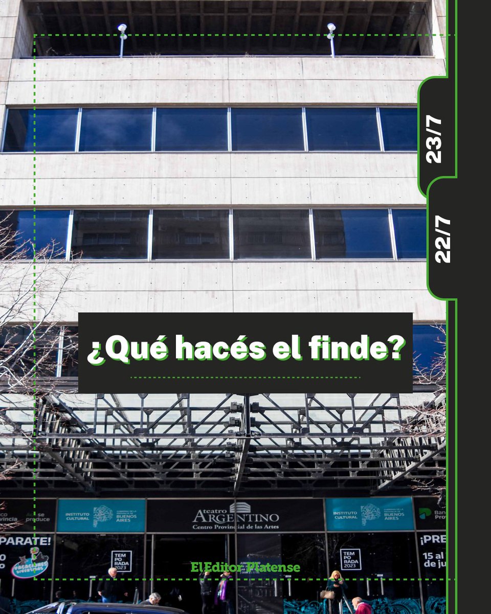 editor_platense's tweet photo. 🤔 ¿No tenes planes para este finde? 🤔
📆 Acá te traemos algunas actividades para que disfrutes este fin de semana en la ciudad y los alrededores
#TeatroArgentino #Obras #Arte #Teatro #LaPlata #Feria #Cultura #Avistaje #CUGA #Musica #Perez #IslaMujeres #DuoCruma #CineSelect https://t.co/jiG0sVROfx