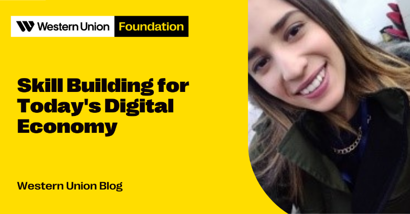 WesternUnionFdn's tweet photo. Our Foundation has been partnering with @AspenInstitute since 2020 and their @GlobalOYNetwork to create digital skill building opportunities for people who have migrated. Read more about one of their inspiring program participants on @WesternUnion's blog.