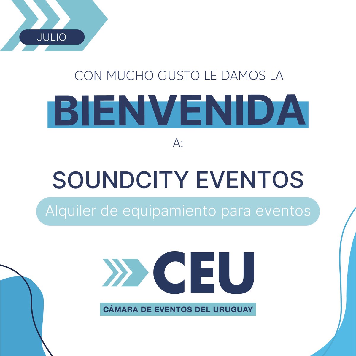 ceu_uy's tweet photo. Le damos la bienvenida a un nuevo socio de la Cámara de Eventos de Uruguay: Soundcity eventos https://t.co/eA0MM1KtMm