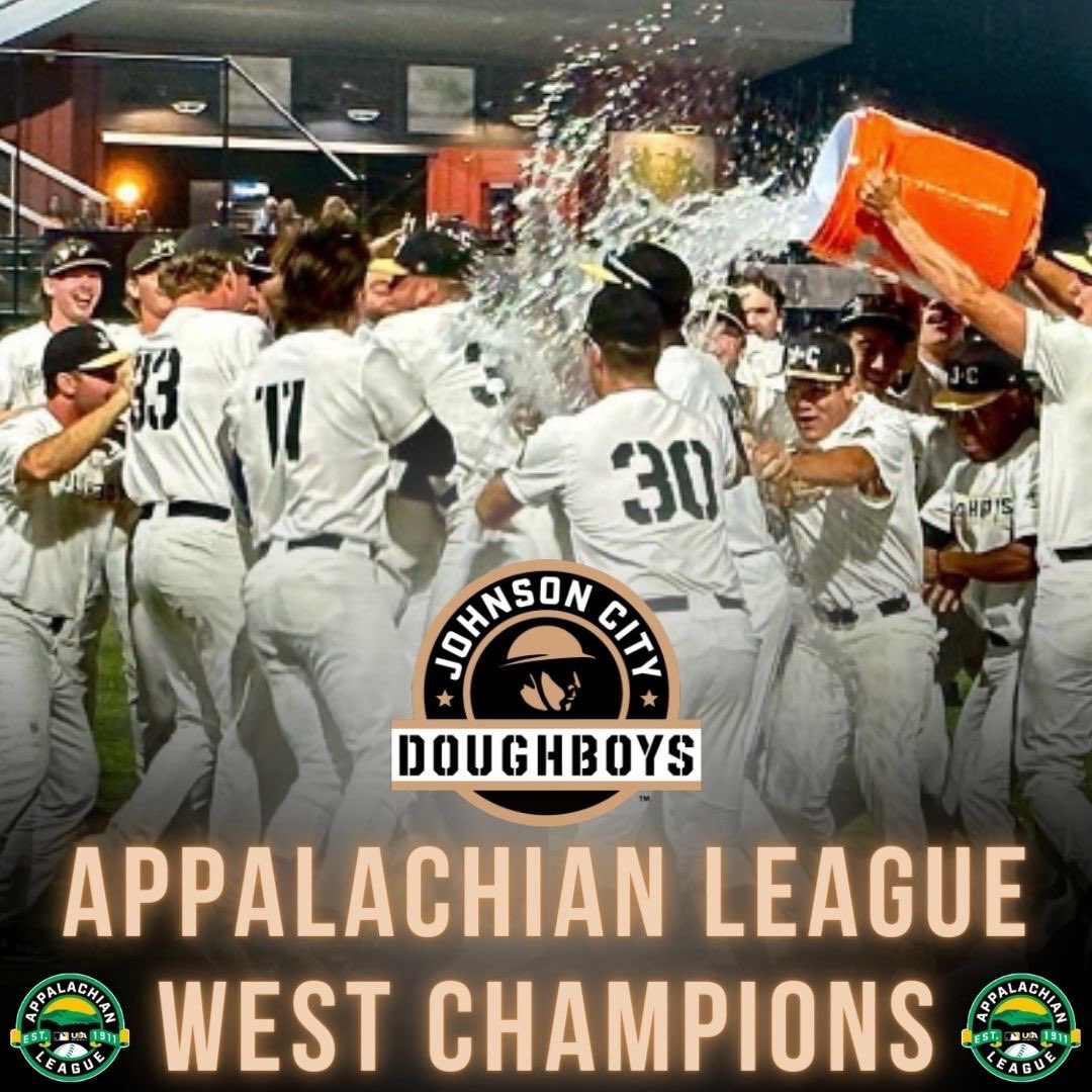 Appalachian League (@appyleague) on Twitter photo 🏆 West Division Champs 🏆
The <a href="/JC_Doughboys/">Johnson City Doughboys</a> (28-9) clinched the #AppyLeague West Division title tonight via an Elizabethton loss.
The Doughboys will host the East Division winner in the #AppyLeague Championship Game on Aug. 2. 🏆 West Division Champs 🏆
The <a href="/JC_Doughboys/">Johnson City Doughboys</a> (28-9) clinched the #AppyLeague West Division title tonight via an Elizabethton loss.
The Doughboys will host the East Division winner in the #AppyLeague Championship Game on Aug. 2.
