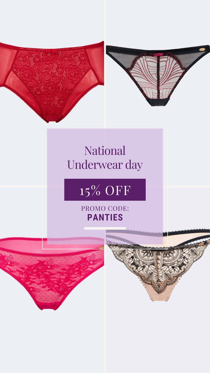 Happy National Underwear Day! Celebrate by placing an order for one (or more) pairs of panties. Get 15% off with code: PANTIES at VienneMilano.com